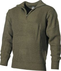 MFH Sweter "Troyer" oliwkowy M. Zielone swetry męskie MFH, m, bez wzorów, bez kołnierzyka, bez ramiączek. Za 176.00 zł.