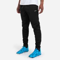 Spodnie piłkarskie Kipsta Essential. Czarne spodnie dresowe damskie KIPSTA, xl, bez wzorów, z dresówki, na fitness i siłownię. Za 69.99 zł.