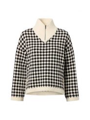 Msch Copenhagen Wełniany sweter - MSCHAmaria Kobiety Wełna biały|czarny, XS/S. Białe swetry nierozpinane damskie MSCH Copenhagen, s, bez wzorów, z wełny, eleganckie, bez kołnierzyka, bez ramiączek. Za 329.95 zł.