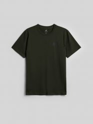 4F T-shirt regular z nadrukiem męski - zielony M. Zielone t-shirty męskie 4F, m, bez wzorów, z bawełny, bez kołnierzyka, bez ramiączek. Za 69.99 zł.