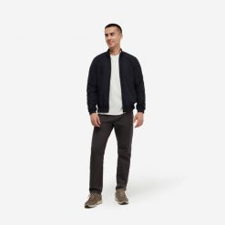 Bluza na zamek męska Domyos fitness. Czarne bluzy męskie DOMYOS, l, bez wzorów, z materiału, sportowe, bez ramiączek, bez kaptura. W wyprzedaży za 69.99 zł.