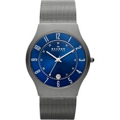 PROMOCJA ZEGAREK SKAGEN 233XLTTN. Niebieskie zegarki męskie Skagen, bez wzorów, ze stali. W wyprzedaży za 499.00 zł.