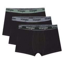 3PAK MESKIE BOKSERKI WRANGLER TRUNKS HARRY BLACK U5_22221_WRA. Czarne bokserki męskie Wrangler, bez wzorów. Za 79.99 zł.