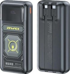 Awei P99K 20000 mAh 22.5W czarny. Czarne powerbanki . Za 79.90 zł.