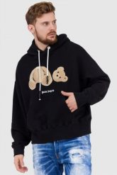 PALM ANGELS Czarna bluza z kapturem Bear. Czarne bluzy męskie PALM ANGELS, m, bez wzorów, z kapturem. W wyprzedaży za 2,499.99 zł.