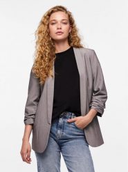 Pieces Marynarka Bosella 17090996 Szary Regular Fit. Szare marynarki i żakiety damskie Pieces, bez wzorów, z syntetyku, bez kołnierzyka, bez ramiączek. Za 159.99 zł.
