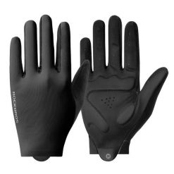 Rękawiczki rowerowe pełne palce unisex z ekranem dotykowym. Czarne rękawiczki męskie ROCKBROS, na lato, bez wzorów, z elastanu. Za 93.60 zł.