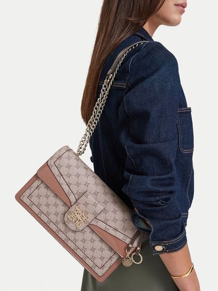 Nine West Torebka EO-ELEGANT FLOW-TK25740 Beżowy. Brązowe listonoszki damskie Nine West, bez wzorów, ze skóry, bez dodatków. Za 329.99 zł.