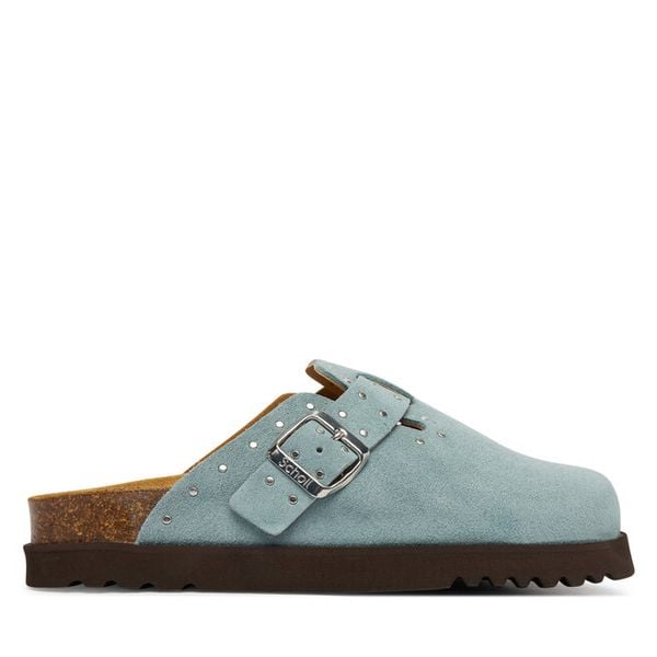 Klapki Scholl. Niebieskie klapki damskie Scholl, bez wzorów, bez obcasa, bez zapięcia. Za 432.99 zł.