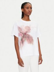 Marciano Guess T-Shirt Ss tshirt kim Biały Regular Fit. Białe t-shirty damskie Marciano Guess, l, z aplikacjami, z bawełny, bez kołnierzyka, bez ramiączek. Za 259.99 zł.