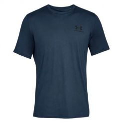 Koszulka sportowa męska Under Armour Sportstyle Left Chest. Niebieskie koszulki sportowe męskie Under Armour, m, bez wzorów, bez ramiączek, na fitness i siłownię. Za 162.00 zł.