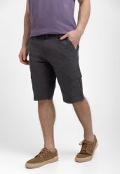 Szorty, bojówki, Comfort Fit, P-THOR. Szare szorty męskie Volcano, bez wzorów, z elastanu. Za 159.99 zł.