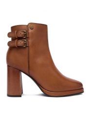 Beverly Hills Polo Club Botki CEO-WI44-LAUREN-01 Brązowy. Brązowe botki damskie Beverly Hills Polo Club, bez wzorów, ze skóry, bez obcasa, na słupku, bez zapięcia. Za 339.99 zł.