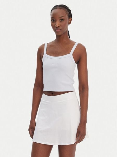 Guess Top V6GP16 K3180 Błękitny Regular Fit. Niebieskie topy damskie Guess, m, z aplikacjami, z wiskozy, bez kołnierzyka, bez ramiączek. Za 102.99 zł.