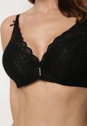 Czarny Biustonosz Full Cup Ozdobiony Koronką Naave. Czarne biustonosze Renee, z aplikacjami, z koronki. Za 34.99 zł.