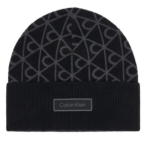 Czapka Calvin Klein. Czarne czapki męskie Calvin Klein, na zimę, bez wzorów. Za 209.99 zł.