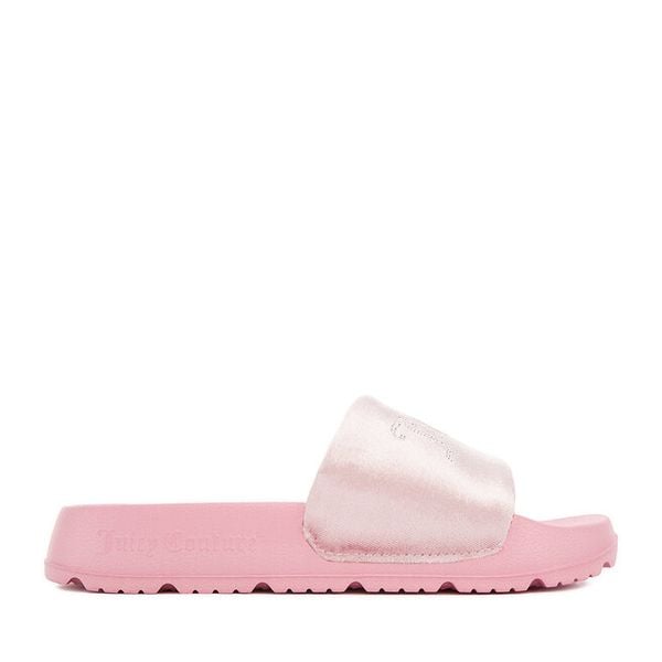 Klapki Juicy Couture. Czerwone klapki damskie Juicy Couture, bez wzorów, bez obcasa, bez zapięcia. Za 119.99 zł.