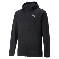 Bluza sportowa męska Puma Train All Day Powerfleece Full Zip. Czarne bluzy sportowe męskie Puma, m, bez wzorów, z kapturem, na fitness i siłownię. Za 144.26 zł.