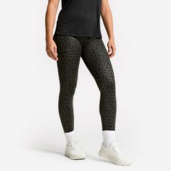 Legginsy fitness damskie Domyos w szarą panterkę. Szare legginsy damskie DOMYOS, bez wzorów, z elastanu. Za 69.99 zł.