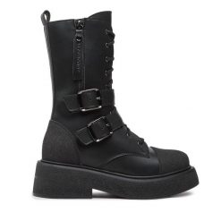 Botki Altercore. Czarne botki damskie Altercore, bez wzorów, bez obcasa, na płaskiej podeszwie, bez zapięcia. Za 589.99 zł.