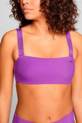 Góra od bikini Bandeau w kolorze fioletowym. Fioletowe stroje kąpielowe damskie Puma, s, bez wzorów, z materiału. Za 177.90 zł.