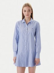 Tommy Jeans Sukienka koszulowa Party DW0DW22635 Niebieski Regular Fit. Niebieskie sukienki damskie Tommy Jeans, na imprezę, m, bez wzorów, z bawełny, bez kołnierzyka, bez ramiączek, koszulowe. Za 529.99 zł.