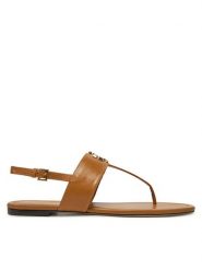 Tory Burch Sandały Eleanor 157967 Brązowy. Brązowe sandały damskie Tory Burch, bez wzorów, ze skóry, bez obcasa, na płaskiej podeszwie, bez zapięcia. Za 849.99 zł.