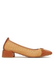 Hispanitas Czółenka RHV253992 Beżowy. Brązowe czółenka damskie Hispanitas, bez wzorów, z materiału, bez obcasa, bez zapięcia. Za 399.99 zł.