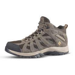 Buty turystyczne męskie Columbia Canyon Point Mid. Brązowe buty zimowe męskie Columbia, bez wzorów, z kauczuku, bez obcasa, bez zapięcia. Za 499.99 zł.
