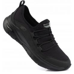 Damskie buty sportowe sneakersy slip-on SKECHERS ARCH-FIT LUCKY THOUGHTS. Czarne obuwie sportowe damskie Skechers, bez wzorów, bez zapięcia, trekkingowe. Za 269.00 zł.