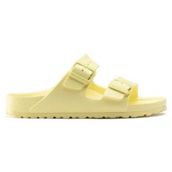 BIRKENSTOCK Arizona EVA Popcorn Klapki męskie. Żółte klapki męskie Birkenstock, bez wzorów, z materiału, bez zapięcia. Za 219.99 zł.