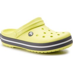 Klapki CROCS - Crocband 11016 Citrus/Grey. Zielone klapki damskie Crocs, bez wzorów, z materiału, bez obcasa, bez zapięcia. W wyprzedaży za 159.00 zł.