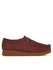 Clarks Półbuty WallabeeEVOSh 26329301 Bordowy. Czerwone półbuty damskie Clarks, bez wzorów, ze skóry, bez obcasa, na płaskiej podeszwie, bez zapięcia. Za 389.99 zł.