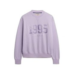 Damska bluza z okrągłym dekoltem Superdry Varsity. Fioletowe bluzy damskie Superdry, bez wzorów, bez ramiączek, bez kaptura. Za 327.70 zł.