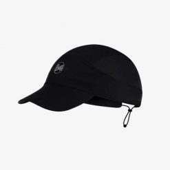 Czapka do biegania Buff Pack Speed Cap. Czarne czapki damskie Buff, bez wzorów, sportowe. W wyprzedaży za 119.93 zł.
