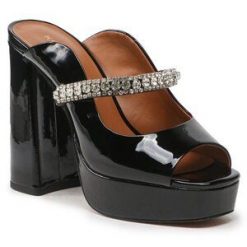Klapki Kurt Geiger. Czarne klapki damskie Kurt Geiger, bez wzorów, z otwartym noskiem, bez obcasa, bez zapięcia. Za 789.99 zł.