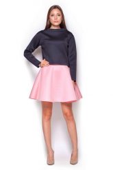 Różowa Rozkloszowana Mini Spódnica Wykończona na Ostro. Czerwone spódnice damskie Figl, l, bez wzorów, z materiału, mini, rozkloszowane. Za 179.00 zł.