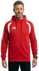 Adidas Bluza męska adidas Tiro 26 League Sweat Full Zip Hoodie czerwona KF9106 L. Czerwone bluzy męskie Adidas, l, bez wzorów, bez ramiączek, bez kaptura. Za 174.84 zł.