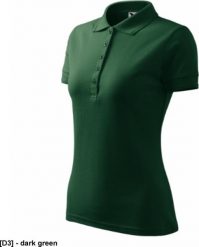 Pique Polo 210 - ADLER - Koszulka polo damska, 200 g/m2, 65% bawełna, 35% poliester - dark green M. Zielone bluzki damskie MALFINI, m, bez wzorów, z bawełny, bez kołnierzyka, bez ramiączek. Za 54.48 zł.