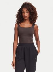 Guess Top V6YP18 K4788 Brązowy ciemny Slim Fit. Brązowe topy damskie Guess, l, z aplikacjami, z syntetyku, bez kołnierzyka, bez ramiączek. Za 194.99 zł.