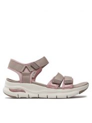 Skechers Sandały Arch Fit-Fresh Bloom 119305/TPPK Beżowy. Brązowe sandały damskie Skechers, bez wzorów, z materiału, bez obcasa, na płaskiej podeszwie, bez zapięcia. W wyprzedaży za 249.99 zł.