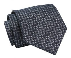 Krawat Klasyczny, Granat w Drobny Wzór - Męski, Szeroki - CHATTIER. Niebieskie krawaty i muchy Chattier, bez wzorów, z tkaniny, eleganckie. Za 49.00 zł.
