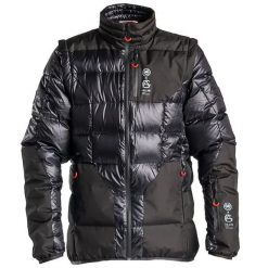Kurtka puchowa Pajak Co_Lab. Czarne kurtki męskie PAJAK, xs, bez wzorów, z puchu, bez ramiączek, bez kaptura, trekkingowe. Za 2,298.60 zł.