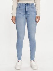 Tommy Jeans Jeansy Sylvia DW0DW19268 Niebieski Skinny Fit. Niebieskie jeansy damskie Tommy Jeans, bez wzorów, z bawełny. Za 249.99 zł.