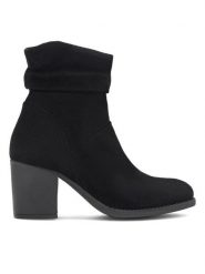 Lasocki Botki WI23-RUTH-03 Czarny. Czarne botki damskie Lasocki, bez wzorów, ze skóry, bez obcasa, na słupku, bez zapięcia. Za 269.99 zł.