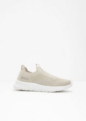 Buty wsuwane marki Kangaroos, stretch fit. Brązowe obuwie sportowe damskie bonprix, bez wzorów, bez zapięcia. Za 144.99 zł.