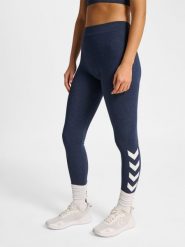 Damskie legginsy Hummel Pulse Logo MW. Niebieskie legginsy damskie Hummel, bez wzorów, z bawełny. Za 137.50 zł.