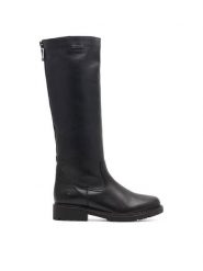 Remonte Oficerki R6576-01 Czarny. Czarne kozaki damskie Remonte, bez wzorów, ze skóry, bez obcasa, na płaskiej podeszwie, bez zapięcia. Za 495.00 zł.