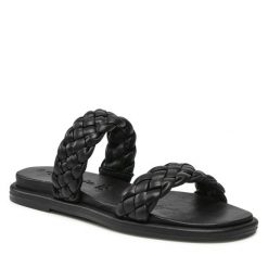 Klapki Tamaris. Czarne klapki damskie Tamaris, bez wzorów, bez obcasa, bez zapięcia. Za 219.99 zł.