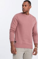 Ombre Męska bawełniana nierozpinana dresowa bluza BASIC ciemnoróżowa V4 OM-SSBN-0159 XL. Czerwone bluzy męskie Ombre, m, bez wzorów, z bawełny, bez ramiączek, bez kaptura. Za 139.99 zł.